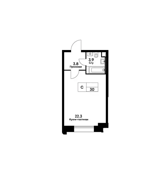 Продаётся квартира-студия, 30 м - Фото 0