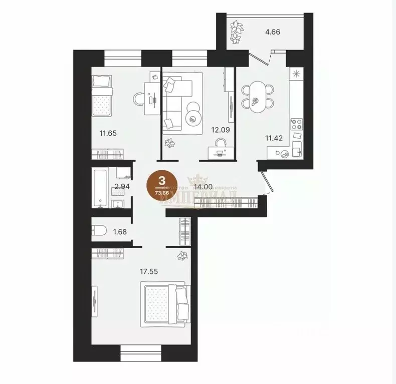 3-к кв. Марий Эл, Советский городское поселение, Советский пгт ул. ... - Фото 1