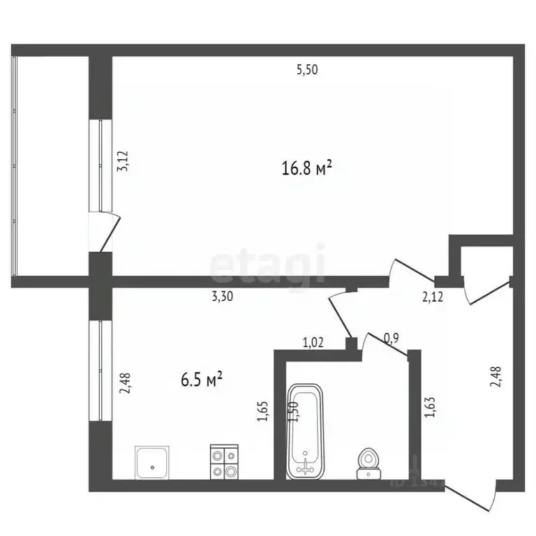 1-к кв. Брянская область, Клинцы пер. Богунского полка, 22 (30.2 м) - Фото 1