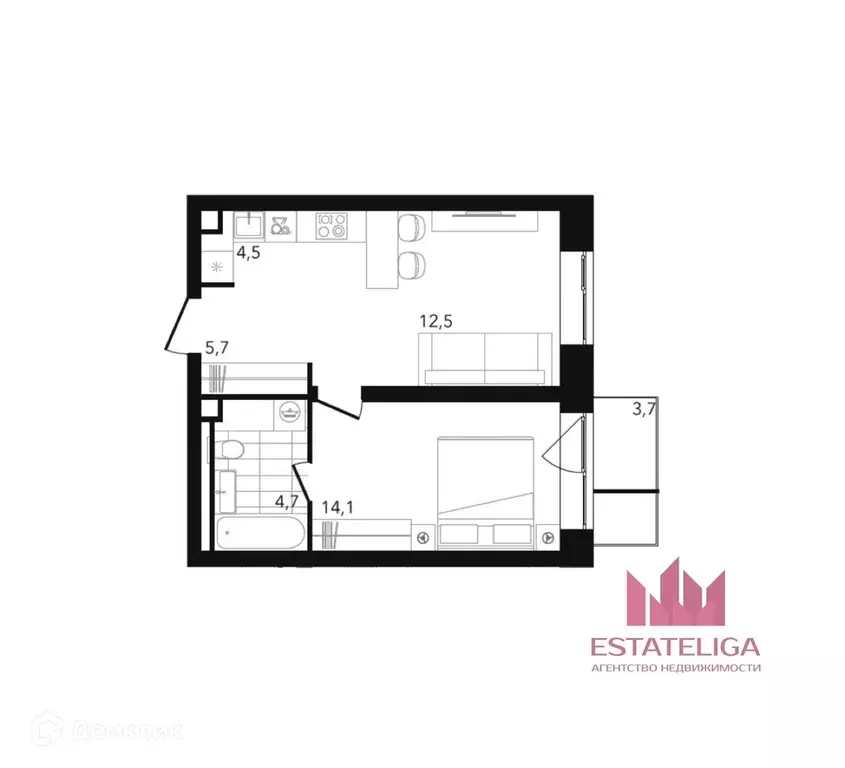Продаётся 1-к квартира, 42.5 м - Фото 1