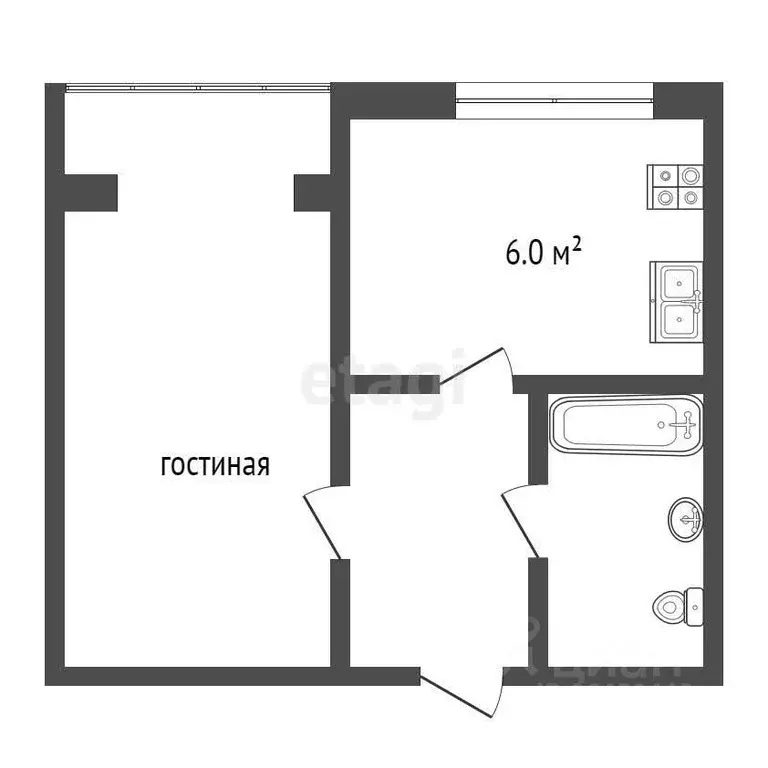 1-к кв. Крым, Ялта ул. Горького, 30 (36.0 м) - Фото 1