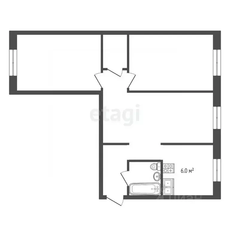 3-к кв. Владимирская область, Муром Московская ул., 109 (54.4 м) - Фото 2