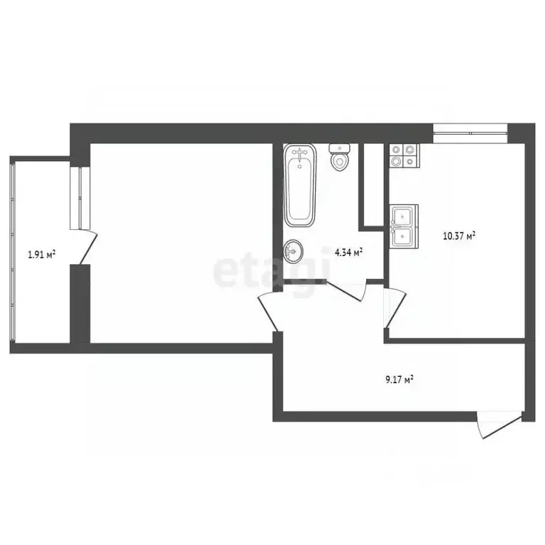 1-к кв. Ленинградская область, Ломоносовский район, Виллозское ... - Фото 2