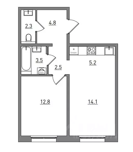 2-к кв. Кировская область, Киров ул. Чистопрудненская, 13А (45.2 м) - Фото 1