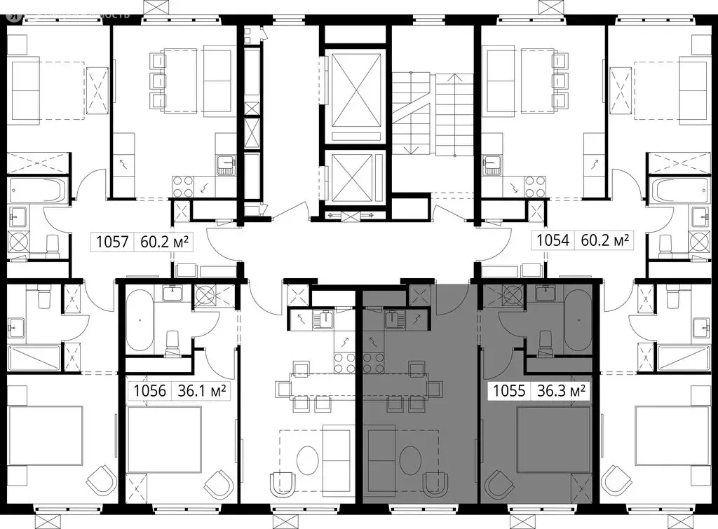1-комнатная квартира: деревня Сапроново, микрорайон Купелинка, квартал ... - Фото 2