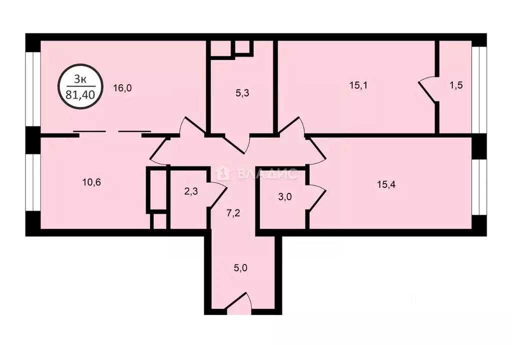 3-к кв. Москва Родниковая ул., 30к1 (82.4 м) - Фото 1