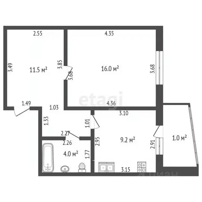 1-к кв. Мордовия, Саранск ул. Марины Расковой, 41 (40.7 м) - Фото 1