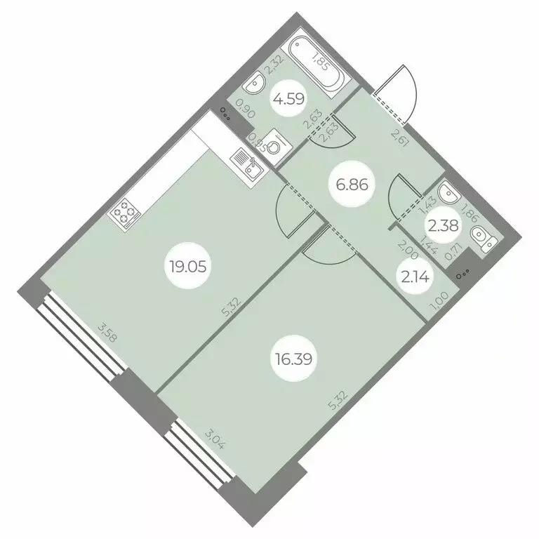 1-комнатная квартира: Санкт-Петербург, улица Маршала Захарова, 8 ... - Фото 1