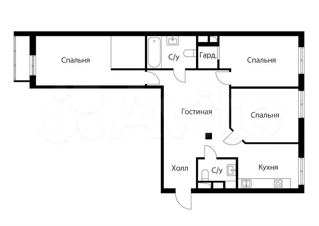 4-к. квартира, 113 м, 8/14 эт. - Фото 0