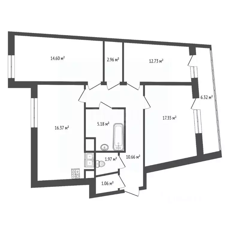 3-к кв. Санкт-Петербург Усть-Славянка тер., просп. Советский, 39к1 ... - Фото 2
