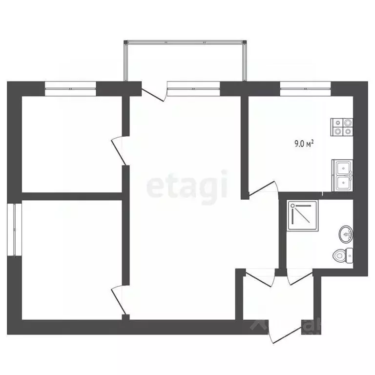 2-к кв. Тюменская область, Тюмень Тарманы мкр, ул. Малышева, 37 (42.7 ... - Фото 0