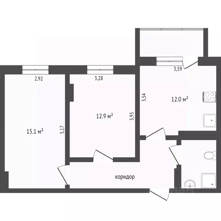 2-к кв. Ханты-Мансийский АО, Сургут ул. Семена Билецкого, 5 (60.8 м) - Фото 1