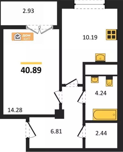 1-комнатная квартира: Симферопольский район, Мирновское сельское ... - Фото 1