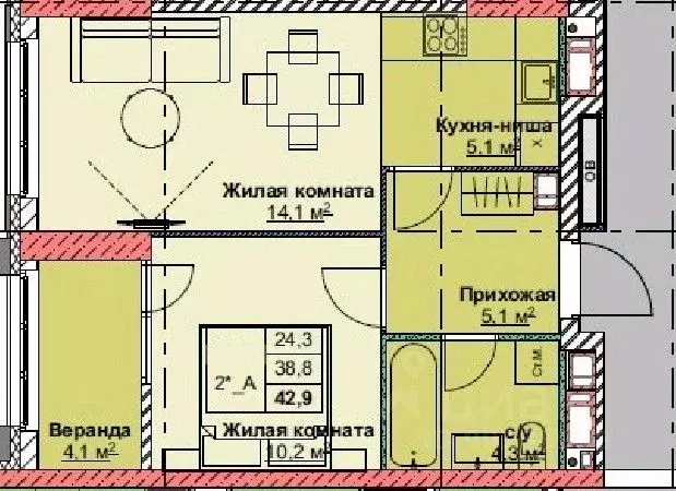 2-к кв. Приморский край, Владивосток Каштановый двор жилой комплекс, ... - Фото 0