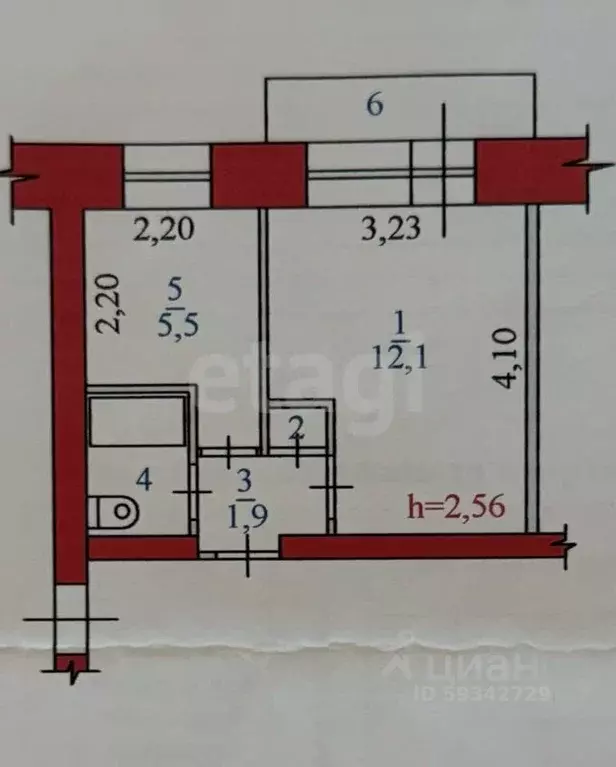 1-к кв. Архангельская область, Новодвинск Первомайская ул., 3 (22.2 м) - Фото 1