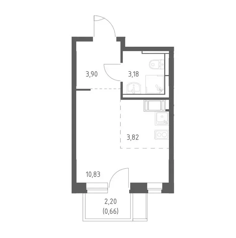 Квартира-студия: Юрлово, к1/2 (22.4 м) - Фото 1