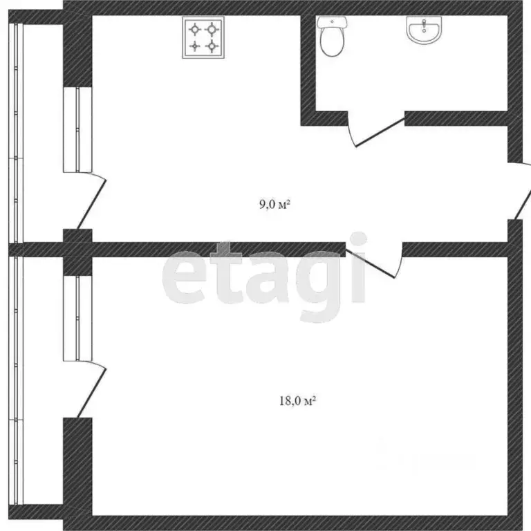 1-к кв. Костромская область, Кострома ул. Димитрова, 37а (38.2 м) - Фото 2
