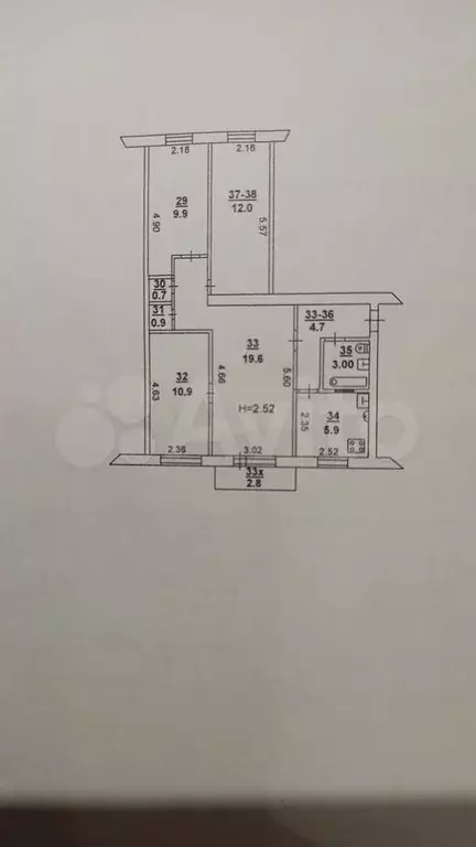 4-к. квартира, 68 м, 4/4 эт. - Фото 0