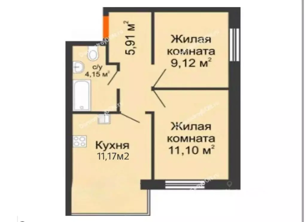 2-к кв. Ростовская область, Батайск Артемовская ул., 142Гк1 (42.0 м) - Фото 1