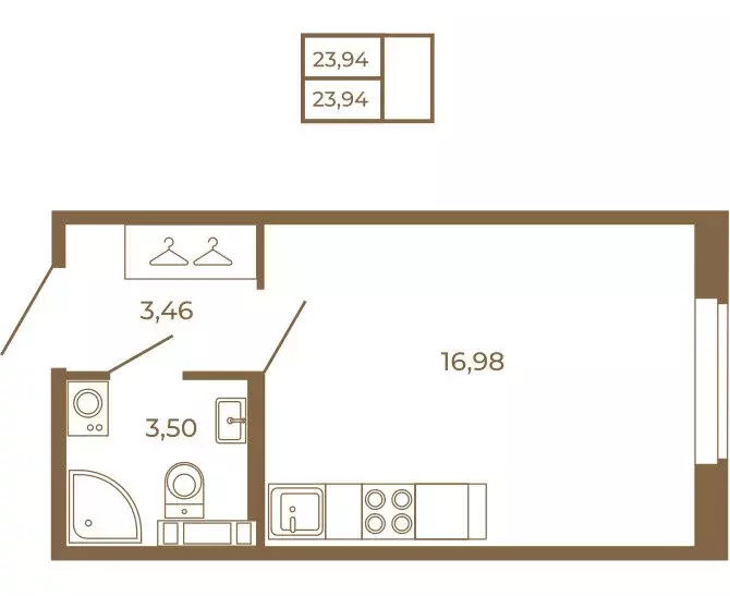 Квартира-студия: Сертолово, Златоглавая улица, 2к2 (23.94 м) - Фото 1