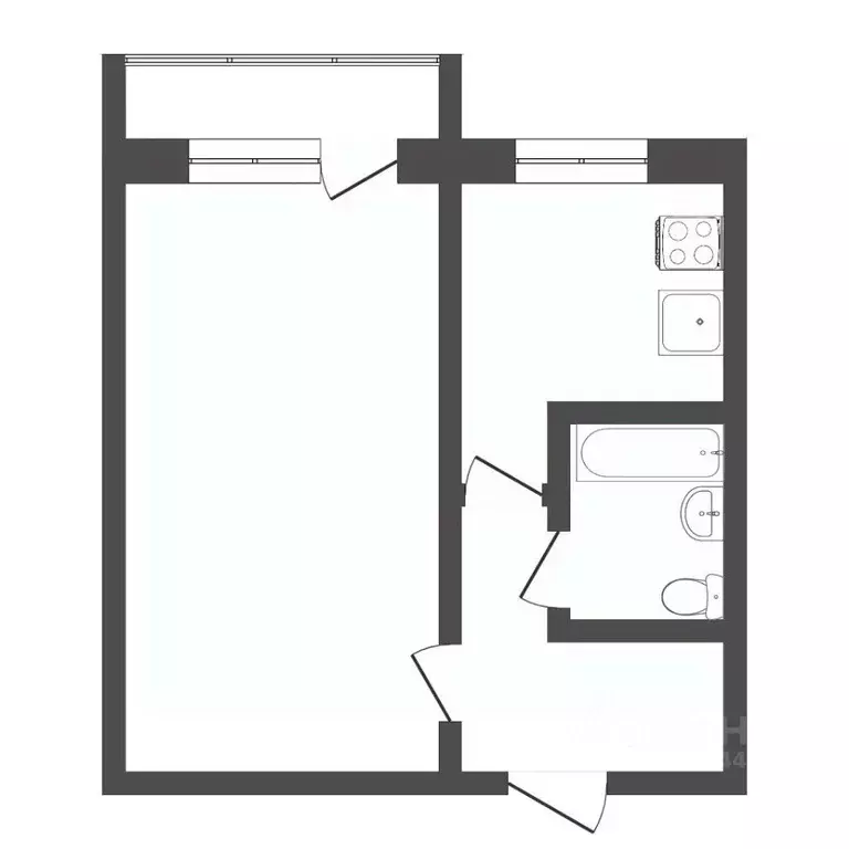 1-к кв. Тюменская область, Тюмень Одесская ул., 22 (30.4 м) - Фото 2