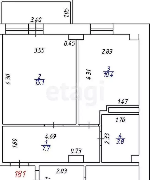 1-комнатная квартира: Ижевск, улица Баранова, 96А (37.9 м) - Фото 0