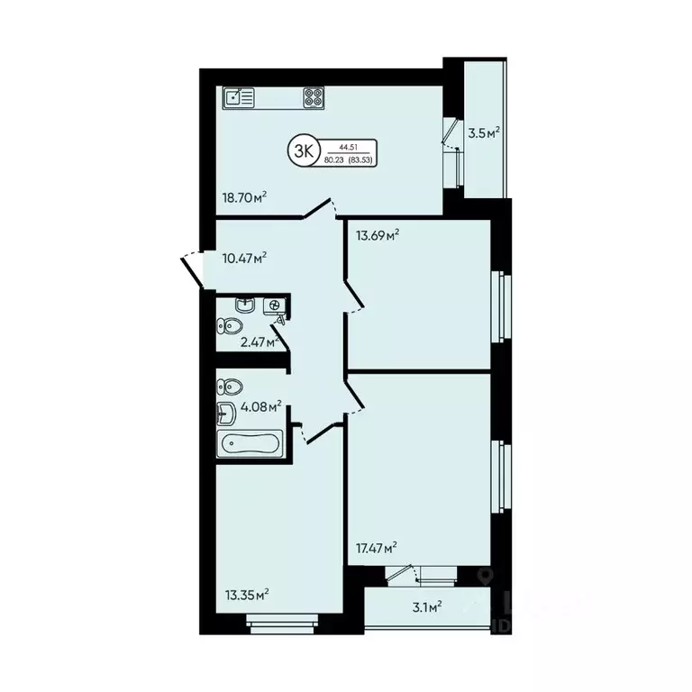 3-к кв. Ярославская область, Ярославский муниципальный округ, д. ... - Фото 1