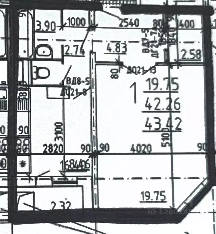 1-к кв. Тульская область, Тула ул. Хворостухина, 25 (42.3 м) - Фото 1