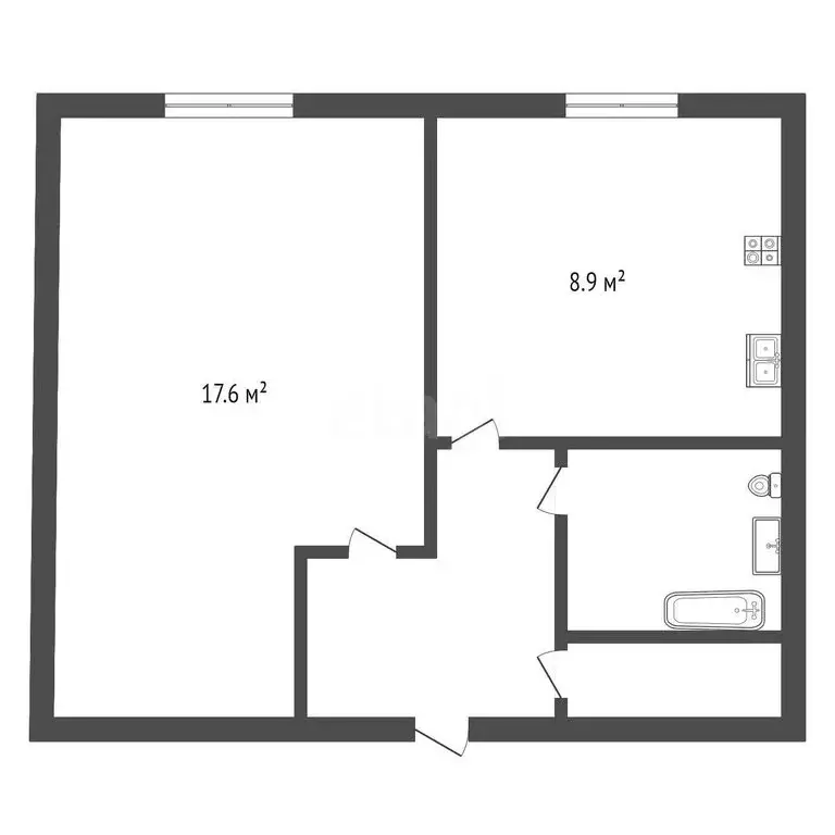1-комнатная квартира: Салават, улица Бекетова, 22 (41.9 м) - Фото 1