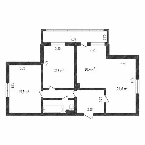 3-комнатная квартира: Нижний Тагил, Красногвардейская улица, 14 (72.8 ... - Фото 1
