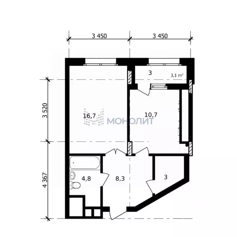 1-к кв. Нижегородская область, Нижний Новгород ул. Владимира ... - Фото 1