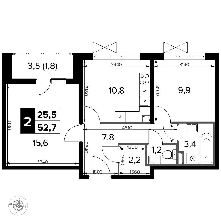 Продается 2-комнатная квартира - Фото 1