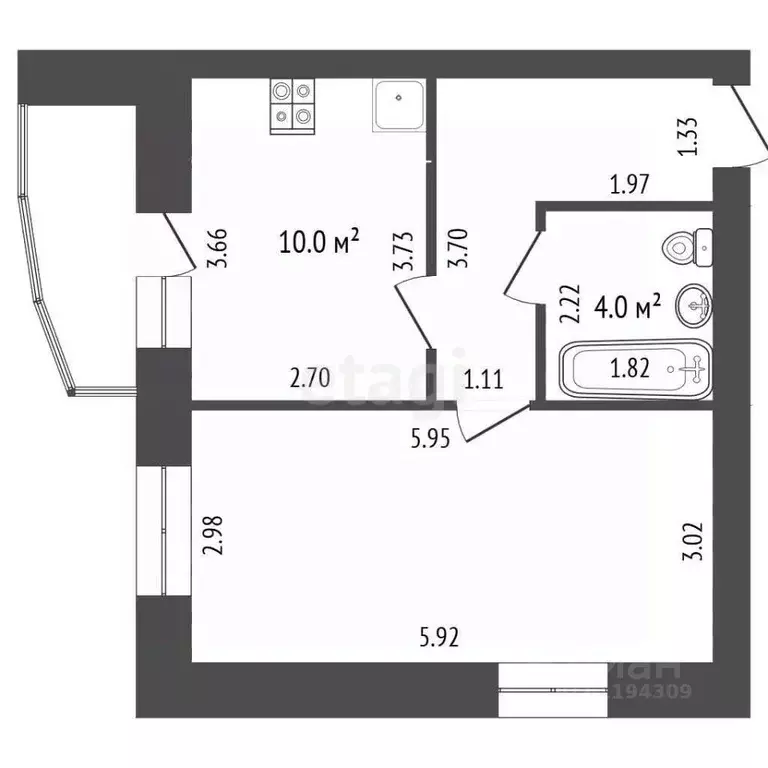 1-к кв. Мордовия, Саранск Волгоградская ул., 85 (38.5 м) - Фото 2