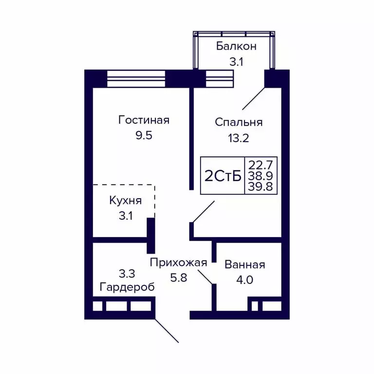 2-комнатная квартира: Новосибирск, Красносельская улица (39.8 м) - Фото 0