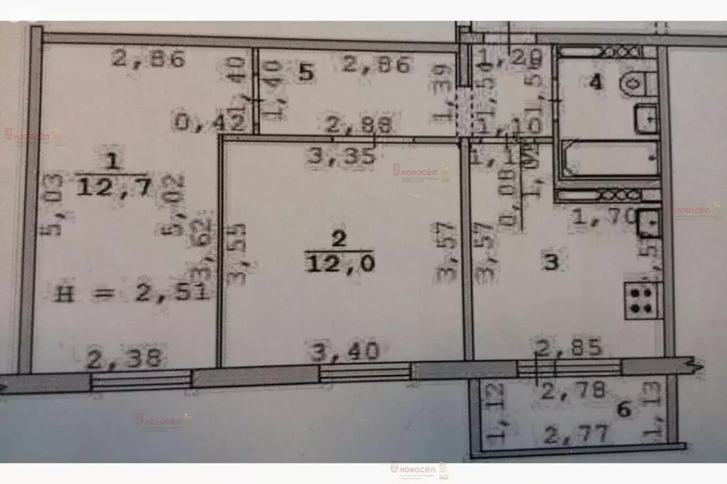 2-комнатная квартира: Екатеринбург, улица Викулова, 46Б (42.3 м) - Фото 1