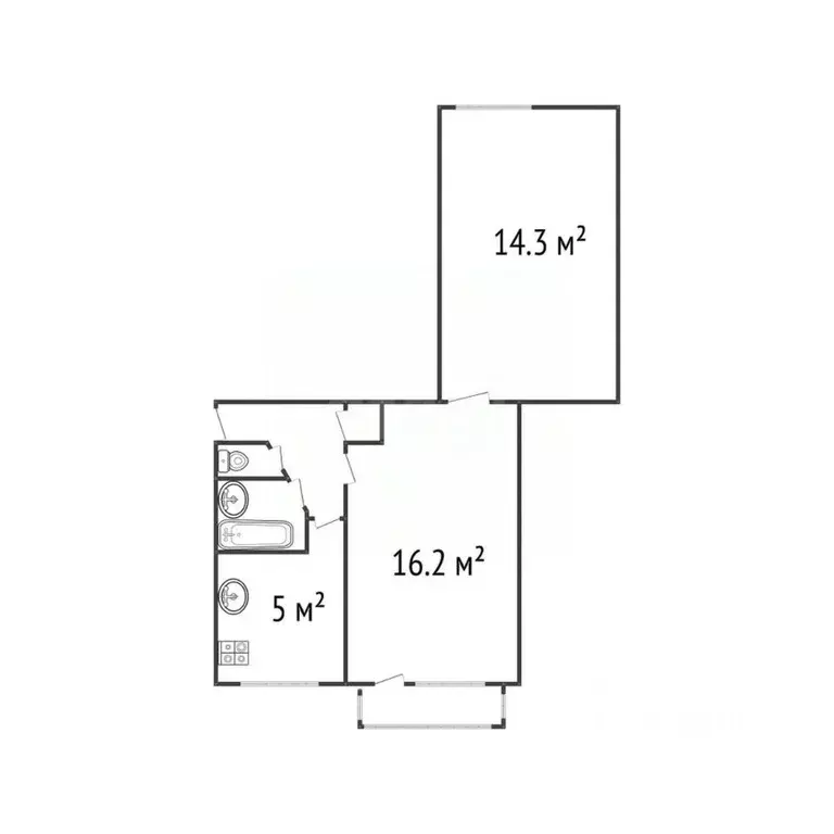 2-к кв. Белгородская область, Белгород ул. Щорса, 37 (45.5 м) - Фото 1