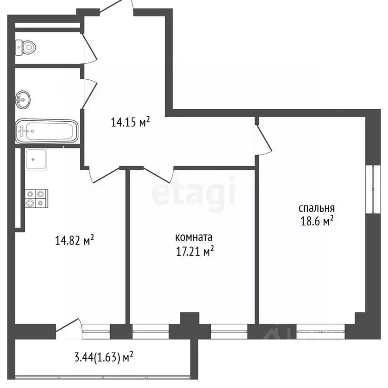2-к кв. Саха (Якутия), Якутск Залог мкр,  (71.1 м) - Фото 2