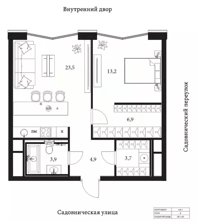 2-к кв. Москва Садовническая ул., 82 (56.1 м) - Фото 1