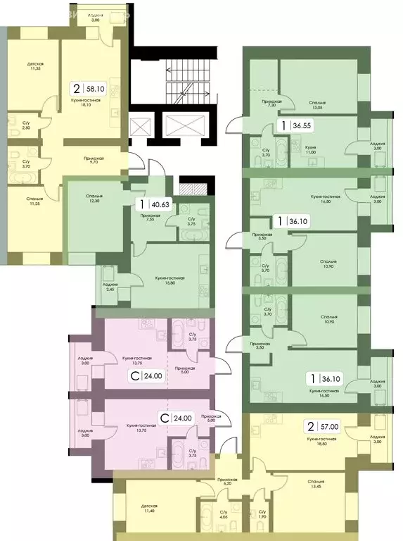 1-комнатная квартира: Смоленск, посёлок Загорье, ЖК Загорье (36.55 м) - Фото 1