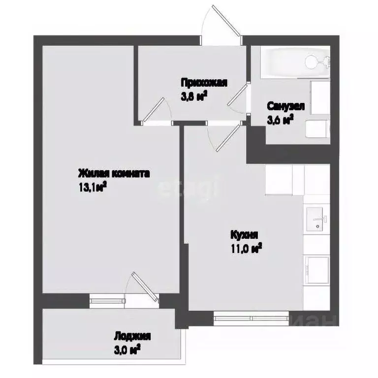 1-к кв. Краснодарский край, Краснодар ул. Имени Владимира ... - Фото 1