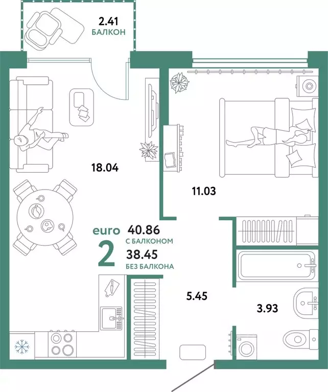 2-к кв. Свердловская область, Екатеринбург ул. Шефская, 22А (40.86 м) - Фото 1