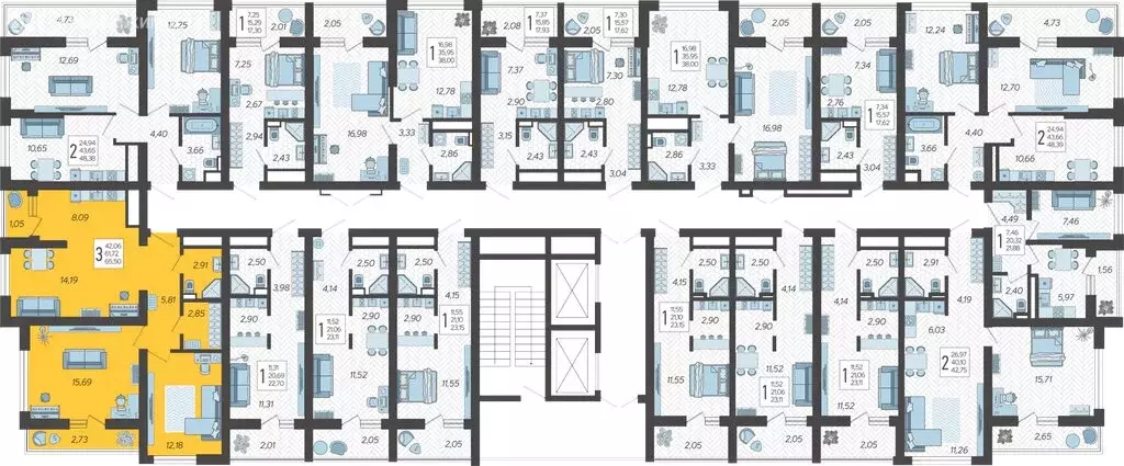 3-комнатная квартира: Сочи, микрорайон Бытха, Ясногорская улица, 16/2 ... - Фото 2