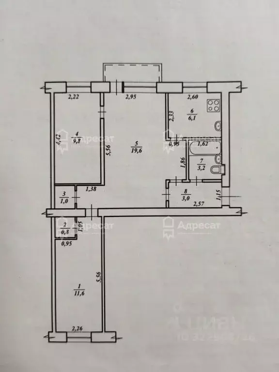 3-к кв. Волгоградская область, Волгоград ул. Кирова, 126 (55.1 м) - Фото 2