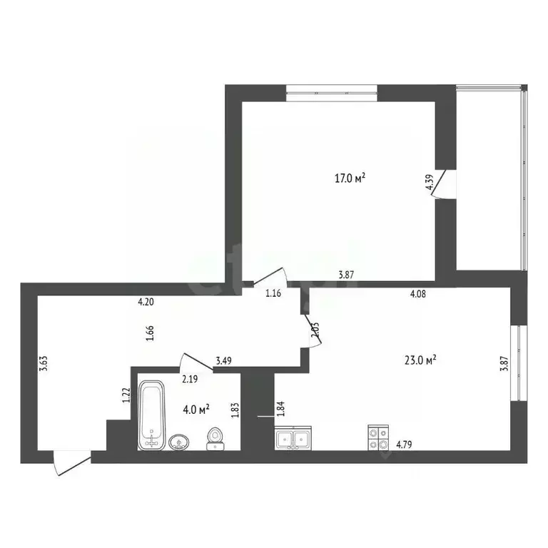 1-к кв. Тюменская область, Тюмень ул. Дмитрия Менделеева, 7 (50.5 м) - Фото 1