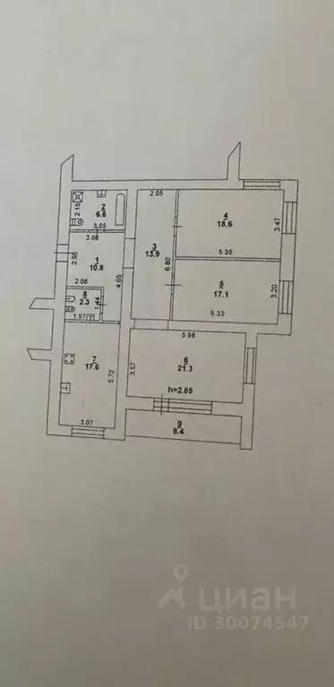 3-к кв. Ростовская область, Ростов-на-Дону Филимоновская ул. (108.5 м) - Фото 1