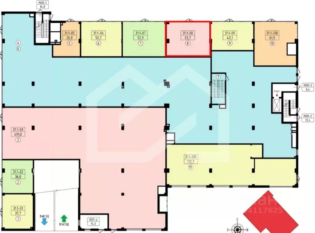 Помещение свободного назначения в Москва Скандинавия жилой комплекс, ... - Фото 2