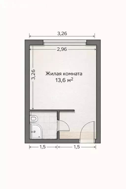 Квартира-студия: Пермь, бульвар Гагарина, 30Б (17.8 м) - Фото 1