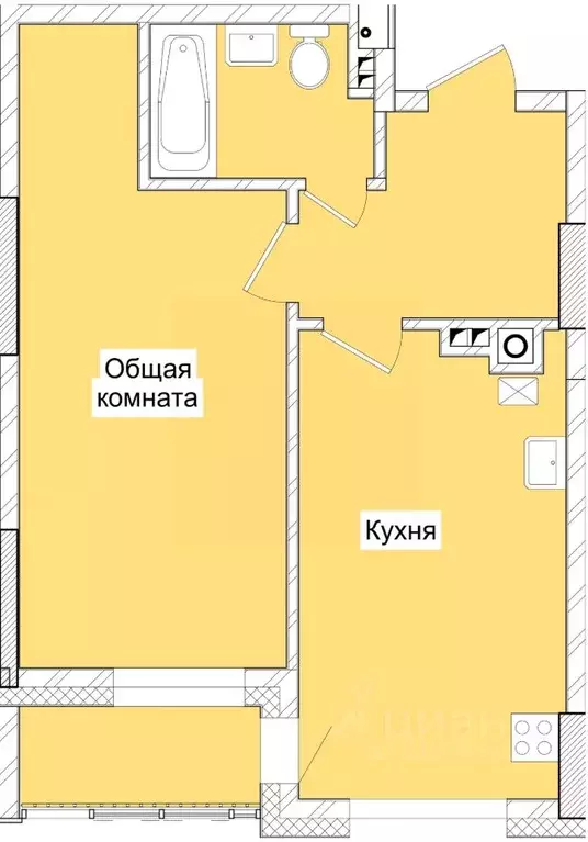 1-к кв. Саха (Якутия), Якутск ул. Три Сосны, 1 (47.25 м) - Фото 0