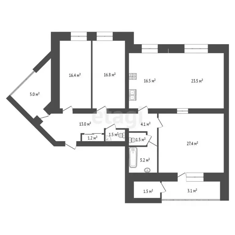 4-к кв. Забайкальский край, Чита Ангарская ул., 19 (127.8 м) - Фото 1