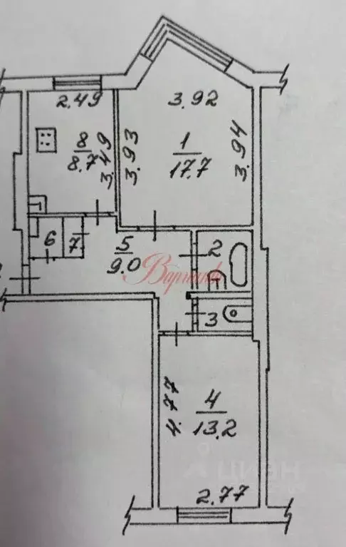 2-к кв. Архангельская область, Северодвинск Юбилейная ул., 61 (54.0 м) - Фото 1